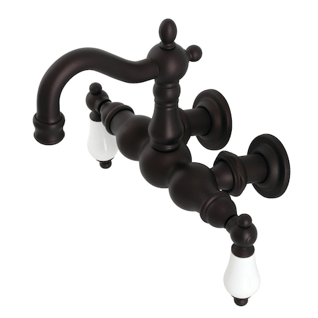 Kingston Brass CA1005T5 3-3/8" Tub Wall Mount Clawfoot Tub Faucet, Oil Rubbed Bronze CA1005T5